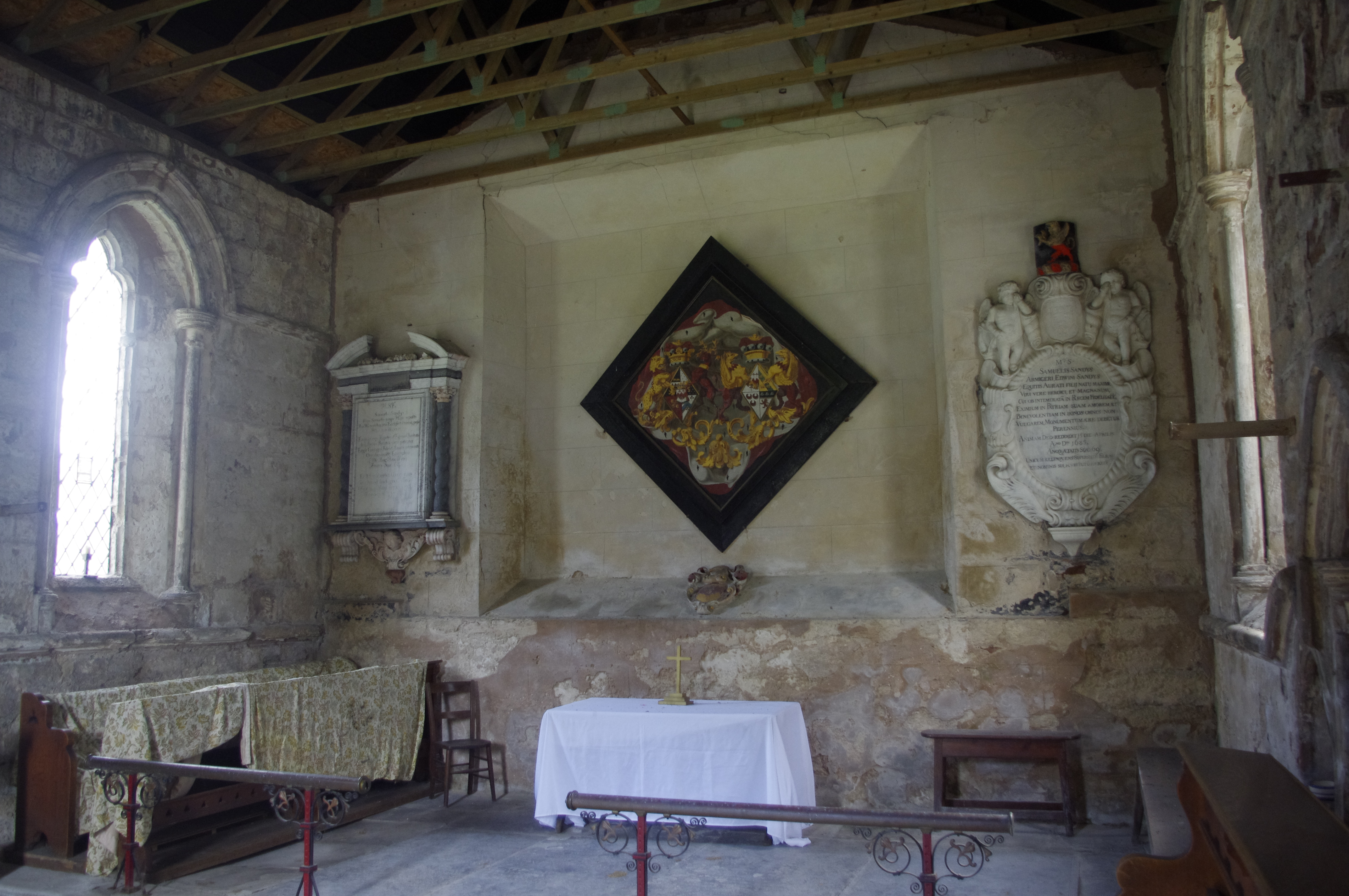 Sandys Mausoleum, interior, November 2023